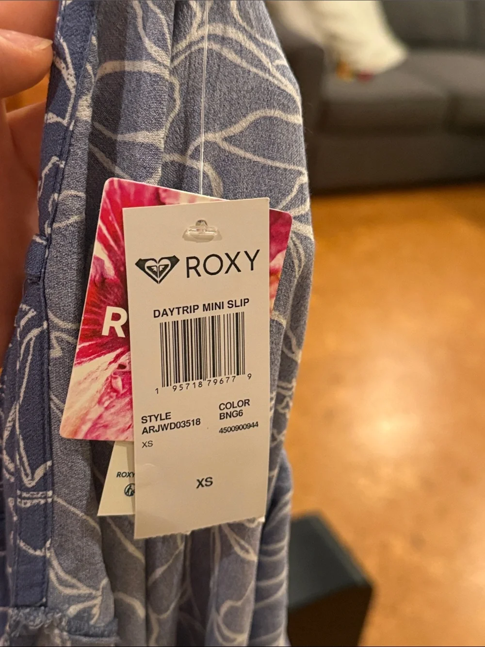 Roxy Daytrip Mini V-Neck Slip Dress - Bijou Bue Linear Floral XS NWT